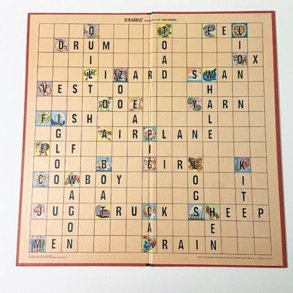 Vintage 1964 Scrabble Crossword Game for Juniors  Selchow and Righter Word Game - Picture 5 of 11